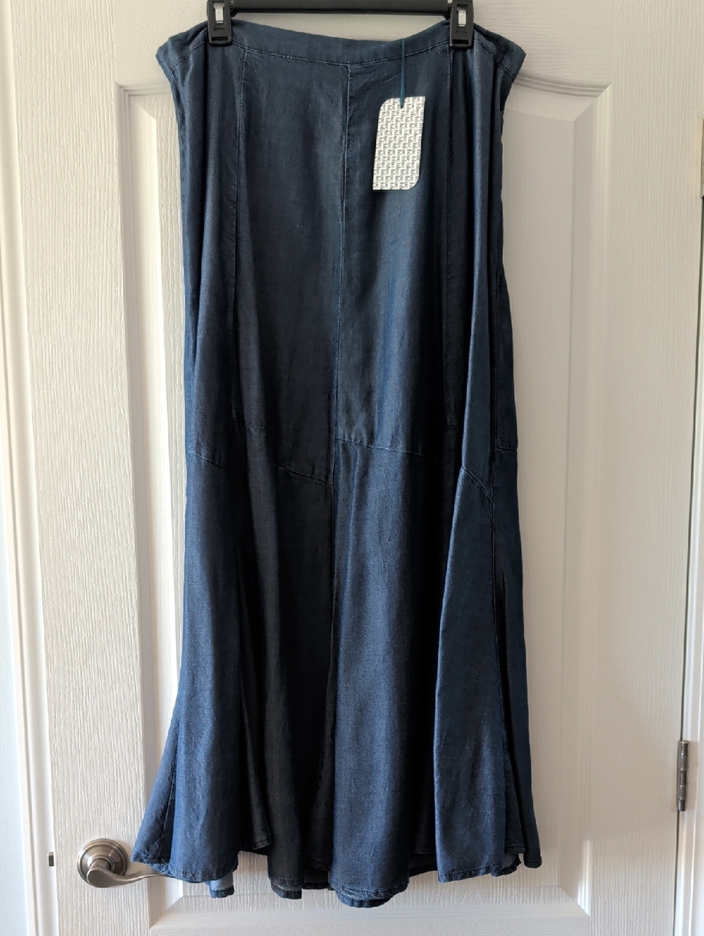 Dark Blue Denim Maxi Trumpet Skirt